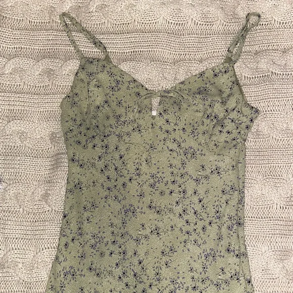 slim fit dress slacks Green Floral Print Maxi Dress main image 1